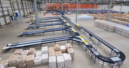 conveyor system in a factory